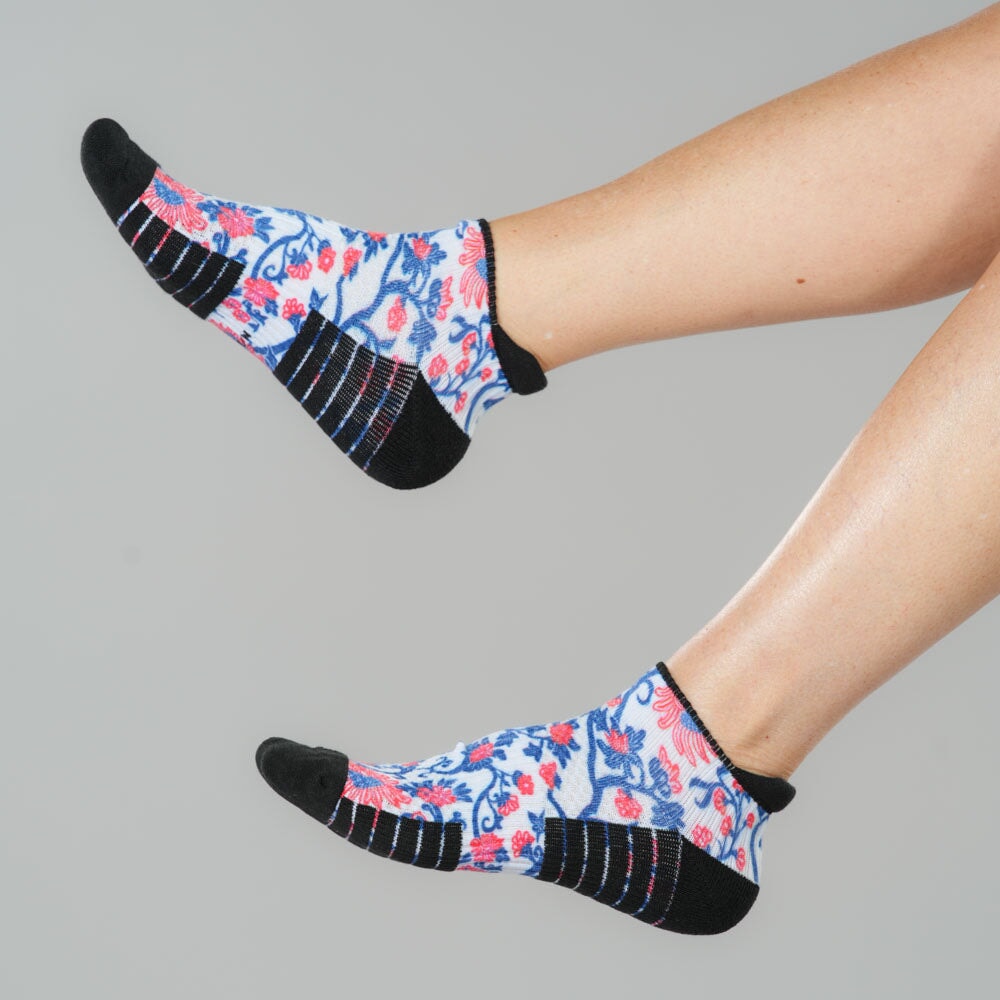Red, White, and Bloom Ankle Compression Socks