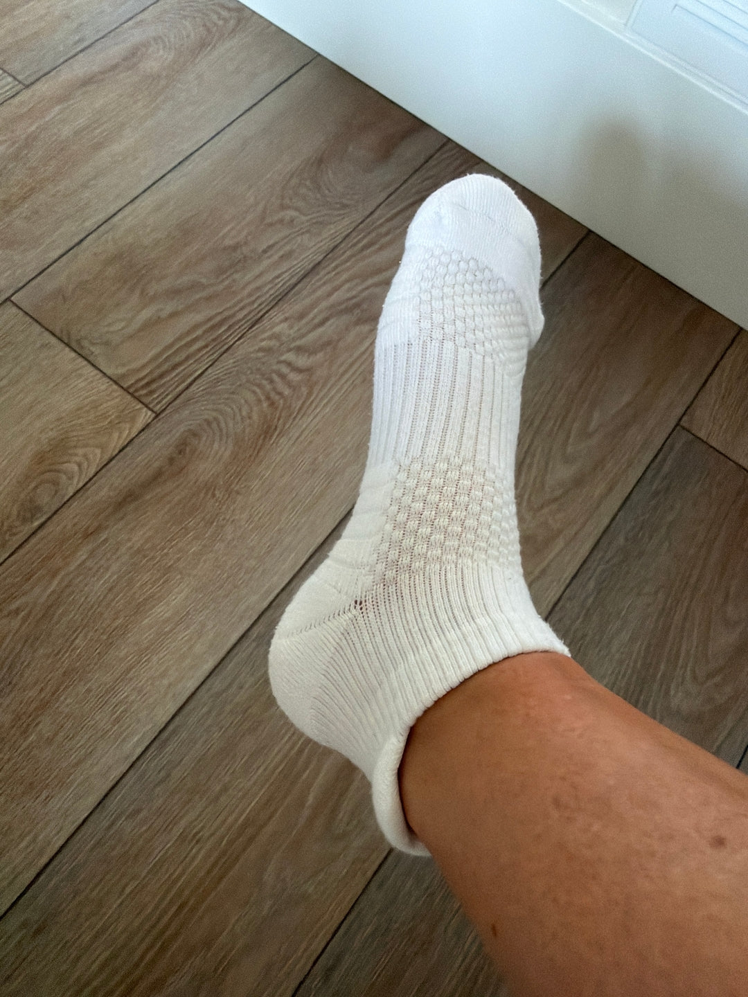 Customer photo of White Compression Socks by Sheri G.