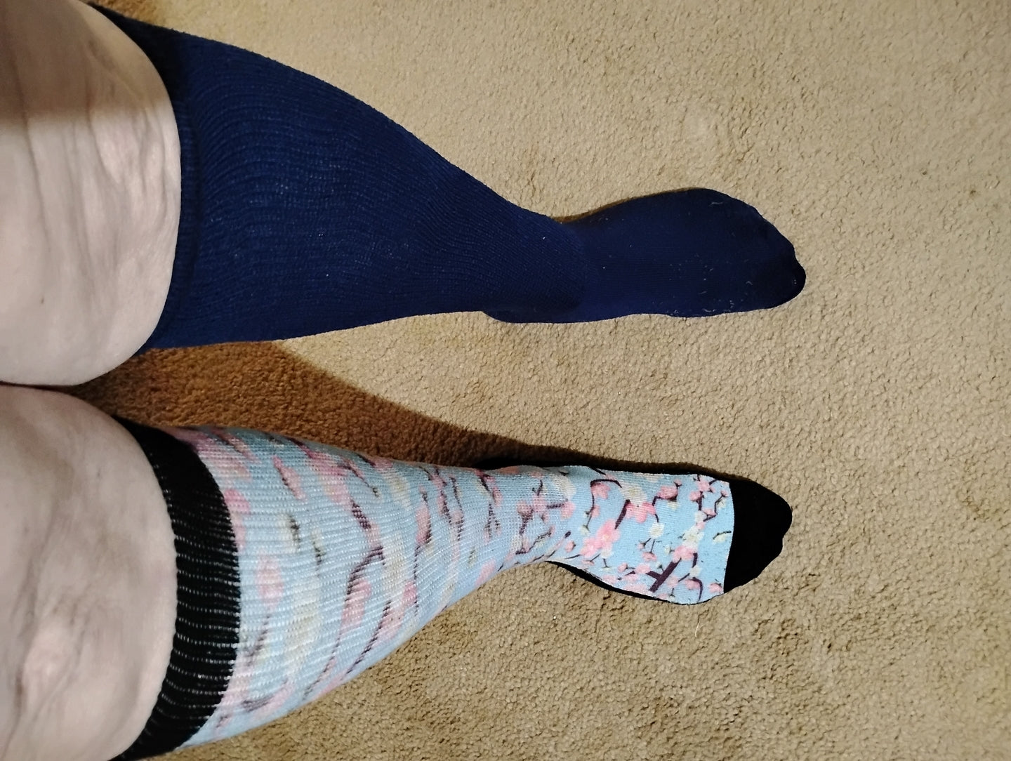 Customer photo of Navy Blue Compression Socks by Cathy L.
