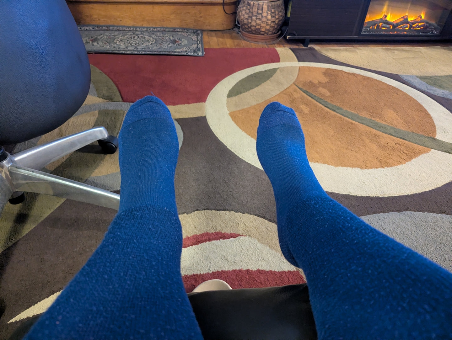 Customer photo of Navy Blue Compression Socks by Tina M.
