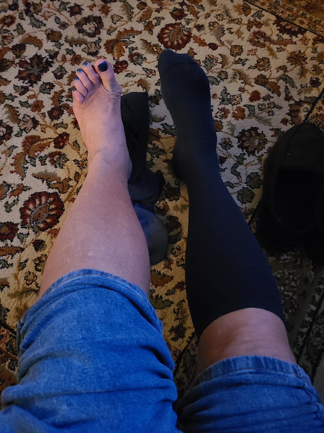 Customer photo of Navy Blue Compression Socks by William R.