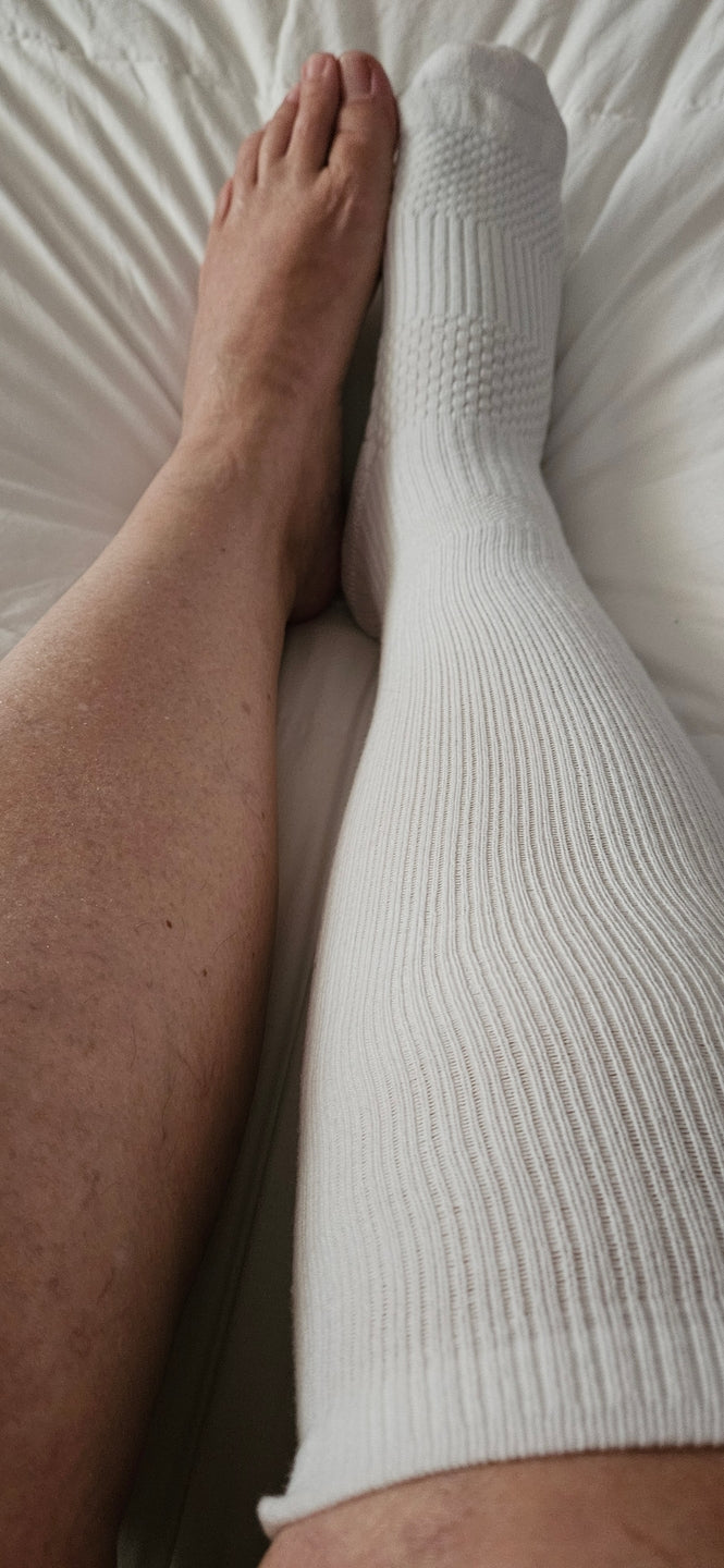 Customer photo of White Compression Socks by Lois O.