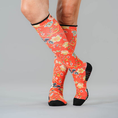 Victorian Red Compression Socks