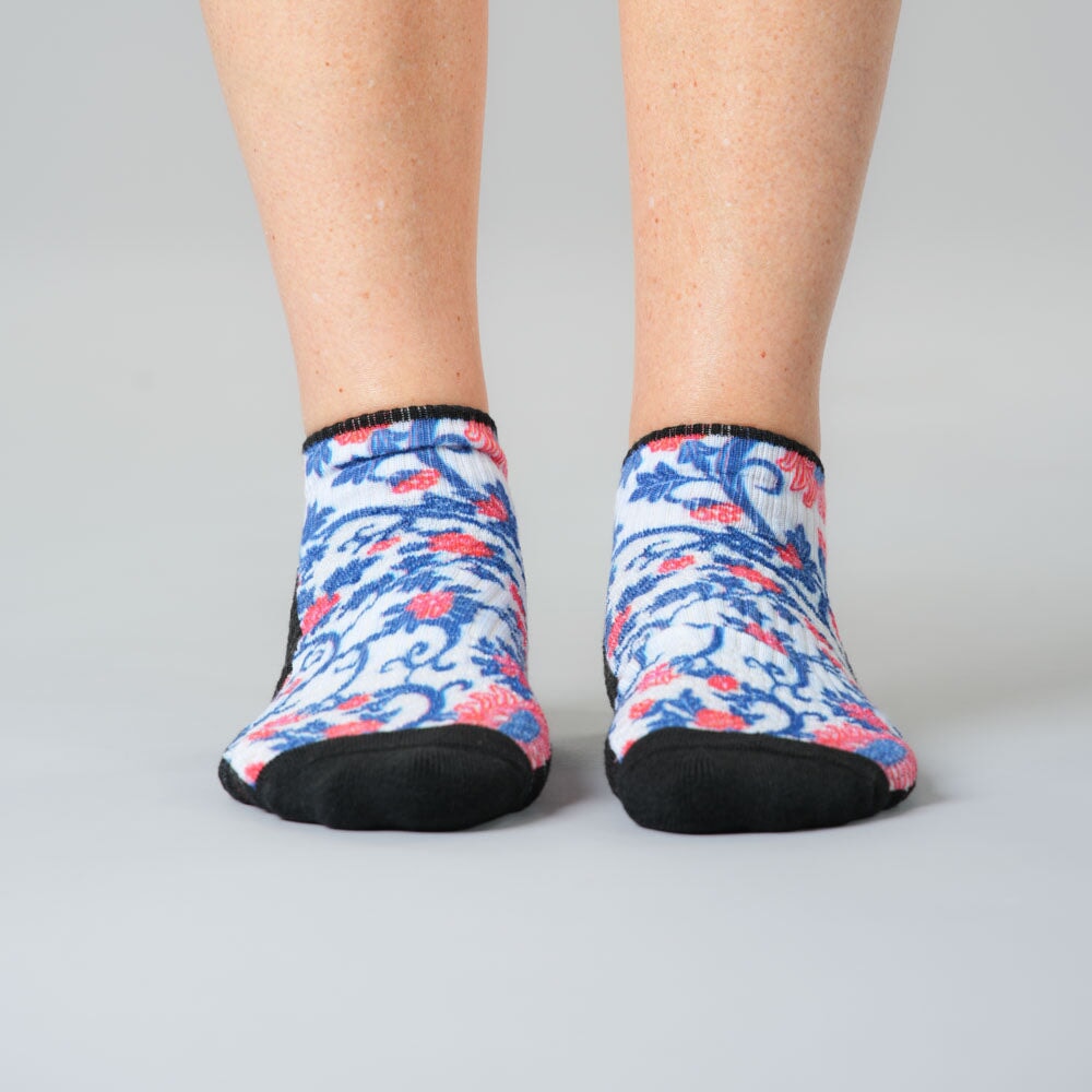Red, White, and Bloom Ankle Compression Socks