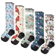 Backyard Birds Compression Socks 5-Pack Bundle