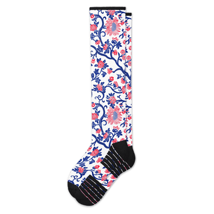 Red, White, and Bloom Compression Socks