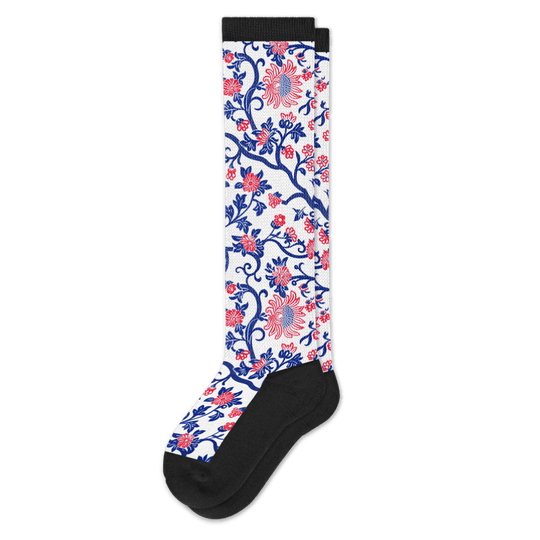 Red, White, and Bloom EasyStretch™ Socks