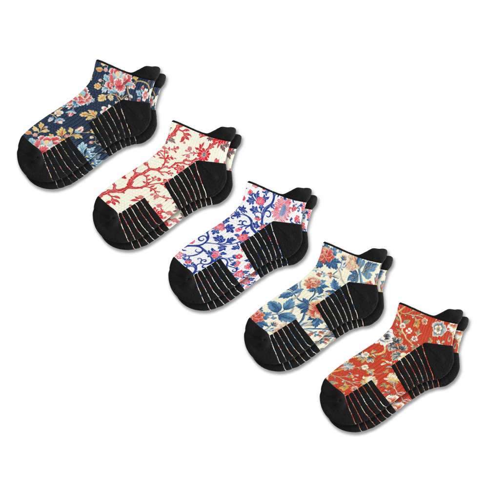 Victoria Garden Ankle Compression Socks 5-Pack Bundle