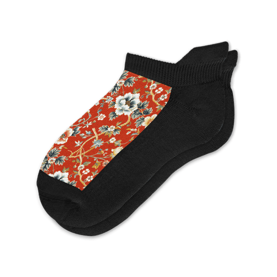 Victorian Red Ankle Socks